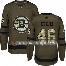 Camisola Boston Bruins David Krejci 46 Adidas 2017-2018 Camo Verde Authentic - Homem